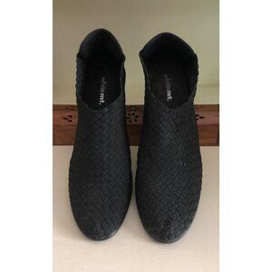 Woven Black Ankle Boots With Block Heel By White Mountain Women's Size 10